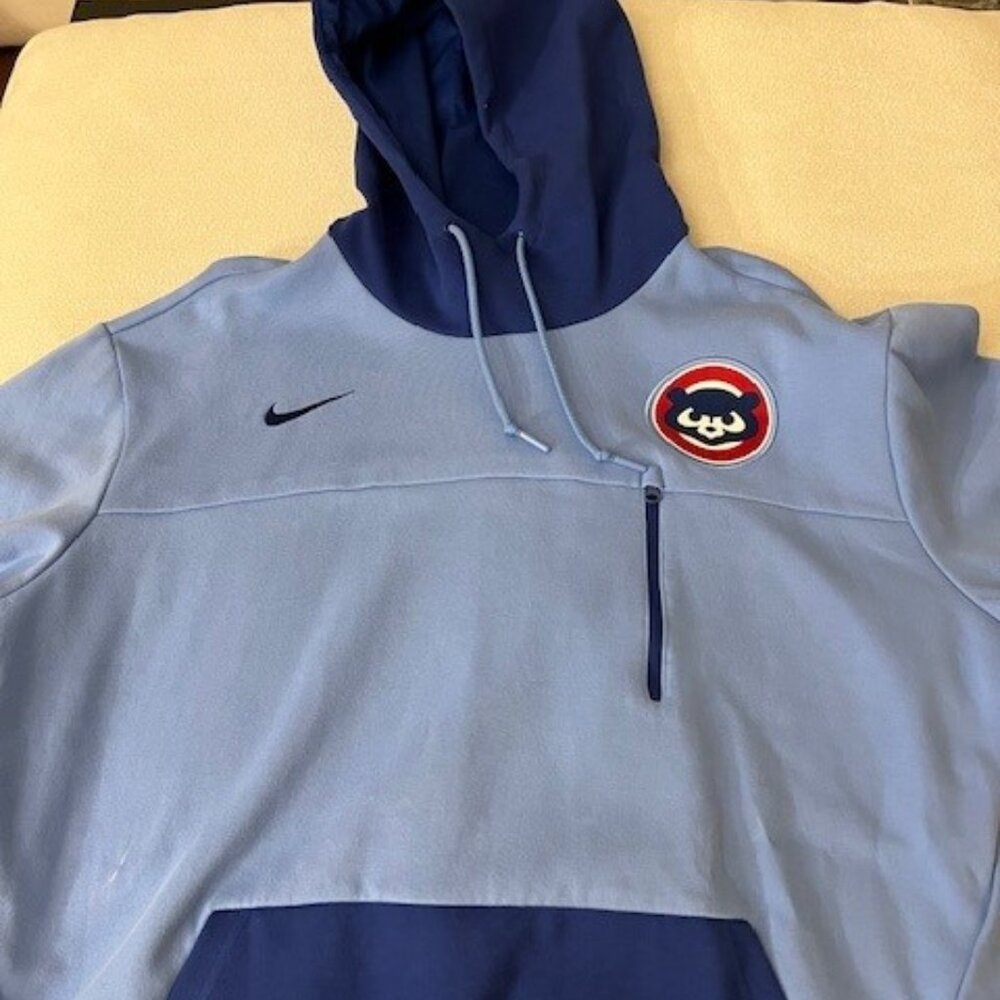 NWOT Men's Nike Light Blue Chicago Cubs AV 2 Fleece Pullover Hoodie